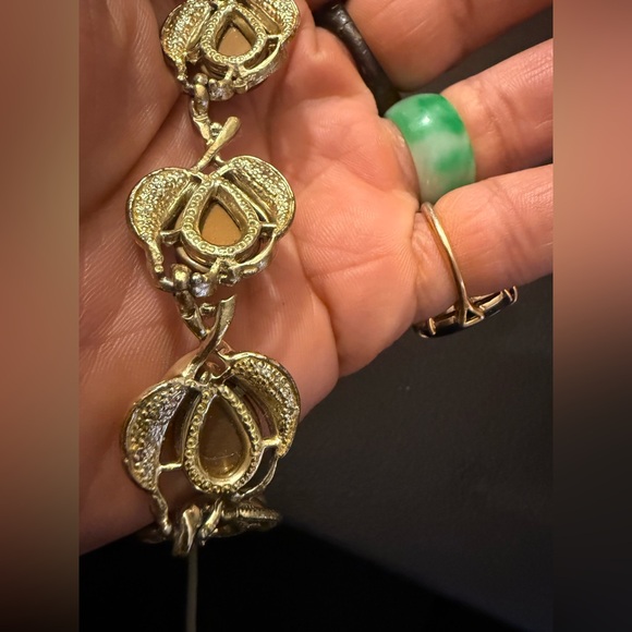 MCM Pale Gold and Chocolate Thermoset Necklace - Picture 5 of 9